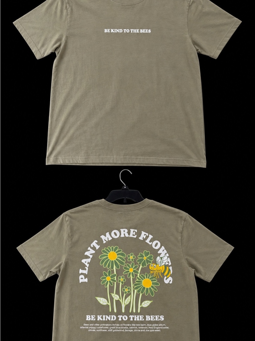 Be Kind to the Bees Graphic Tee - Olive Green